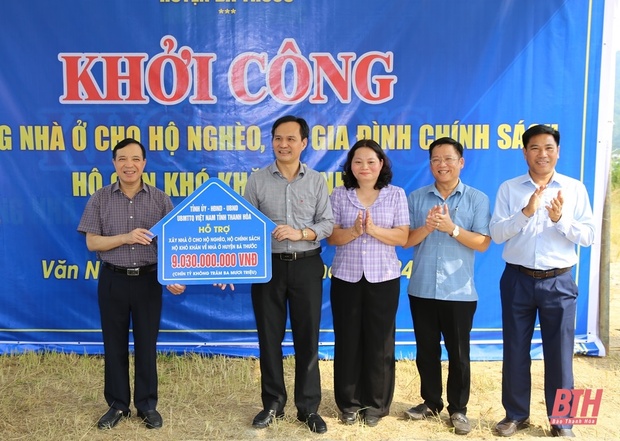 Phó Bí thư Thường trực kèo nhà cái m88 uỷ Lại Thế Nguyên dự Lễ khởi công xây dựng nhà ở cho hộ nghèo, hộ gia đình chính sách tại Lang Chánh và Bá Thước