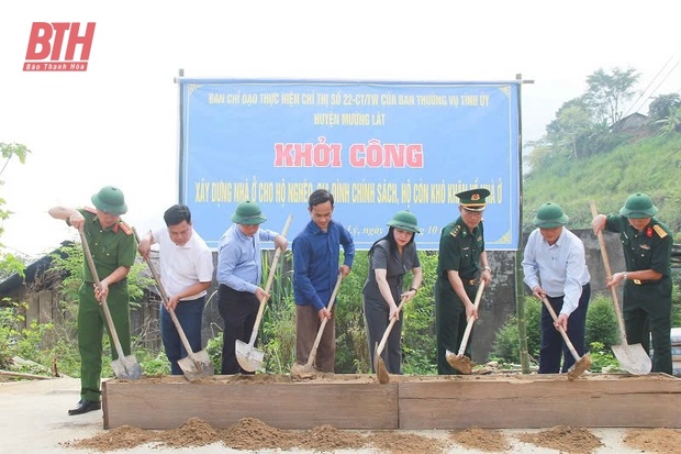 Trưởng Ban Dân vận Tỉnh ủy, Chủ tịch Ủy ban MTTQ tỉnh Phạm Thị Thanh Thủy dự Lễ khởi công xây dựng nhà ở cho cá cược bóng đá m88 nghèo, cá cược bóng đá m88 gia đình chính sách tại Mường Lát, Quan Hóa