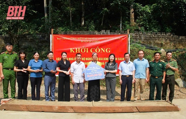 Trưởng Ban Dân vận Tỉnh ủy, Chủ tịch Ủy ban MTTQ tỉnh Phạm Thị Thanh Thủy dự Lễ khởi công xây dựng nhà ở cho cá cược bóng đá m88 nghèo, cá cược bóng đá m88 gia đình chính sách tại Mường Lát, Quan Hóa