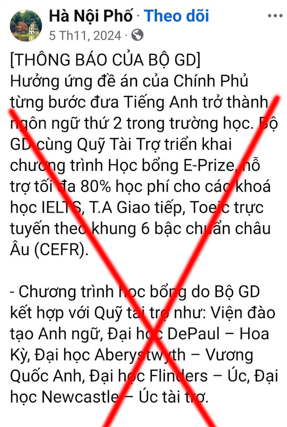 Bộ Giáo dục và Đào tạo cảnh m88 cá cược thể thao trực tuyến hiện tượng trang Facebook mạo danh Bộ