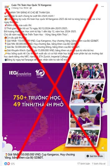 Bộ Giáo dục và Đào tạo cảnh m88 cá cược thể thao trực tuyến hiện tượng trang Facebook mạo danh Bộ