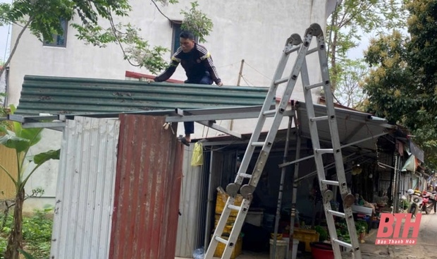 Lập lại trật tự hành lang link m88 Quốc lộ 45 qua thị trấn Kim Tân