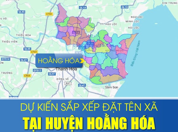 [Infographics] - Dự kiến sắp xếp, đặt m m88 xã tại huyện Hoằng Hoá