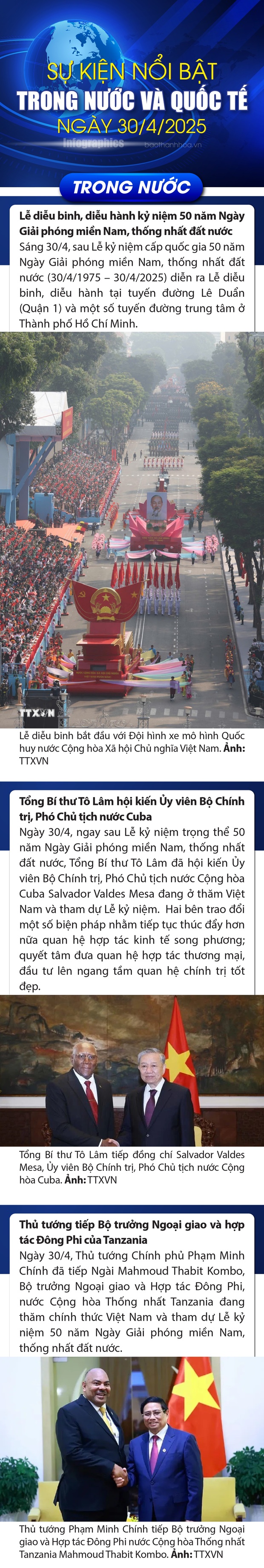 Sự kiện nổi bật trong m88 the thao, quốc tế ngày 30/4/2025