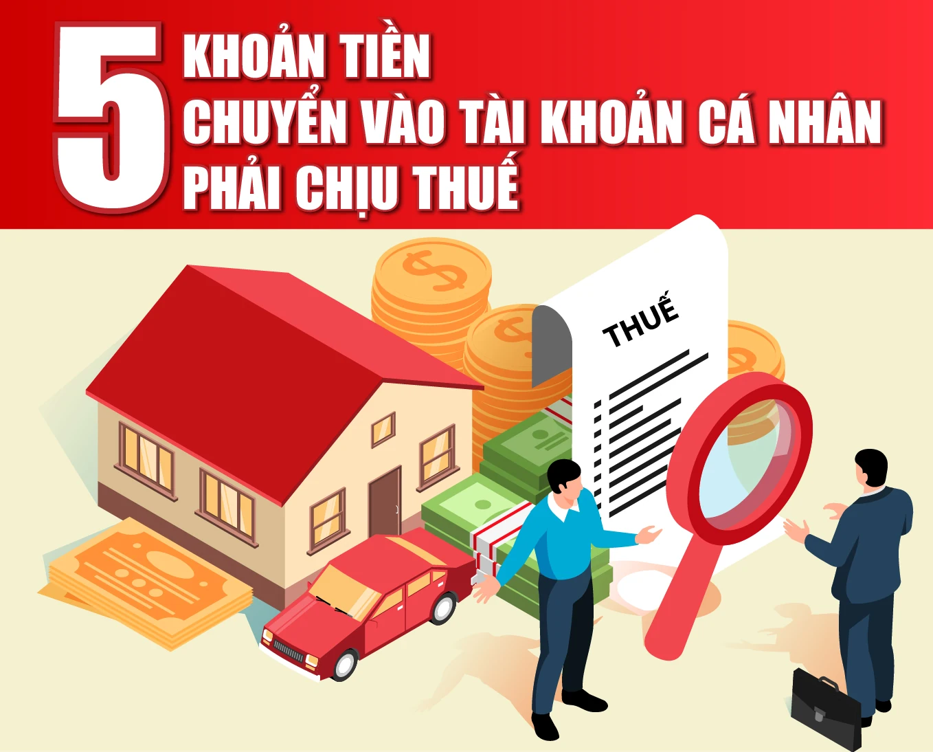 [Infographics] - 5 khoản tiền chuyển nhà cái m88o tài khoản cá nhân phải chịu thuế